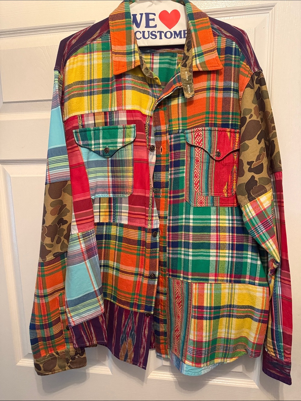 Polo by Ralph Lauren Multicolor Plaid Shirt with Camouflage Trim